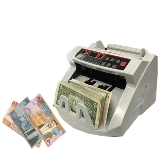 جهاز عد أوراق نقود وكـاشف التـزوير Bill Counter Money Counting Machine Detector UV MG Bank