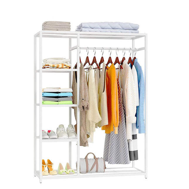 ستاند تعليق ملابس مع أرفف تخزين  Clothes hanger with storage shelves