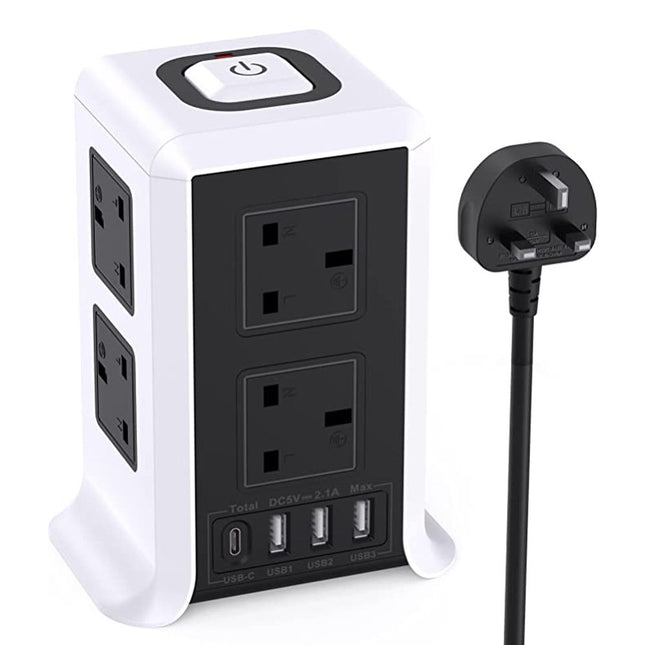 وصلة كهربائية بـ8 مقابس و Vertical Multi -Socket  Usb4