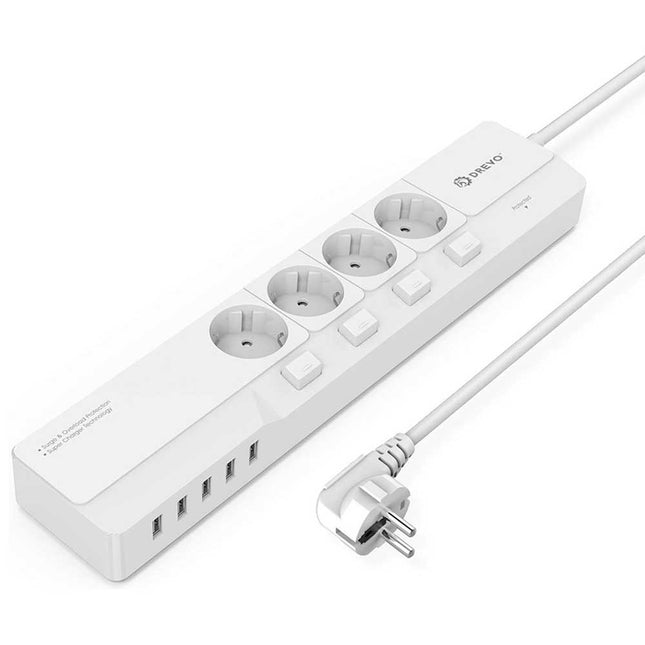 وصله كهربائيه 4 منافذ + 5 USB شحن سريع وحماية متعددة DP45 Power Strip With 4 Outlets + 5 USB, Fast Charging & Multiple Protection