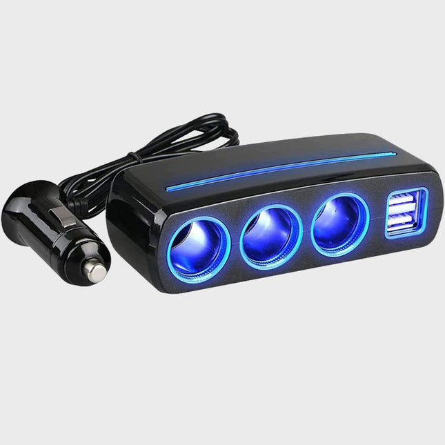 وصلة شحن سريع للهاتف usb يعمل بولاعة السيارة illuminati socket + 3.1 a usb car charger