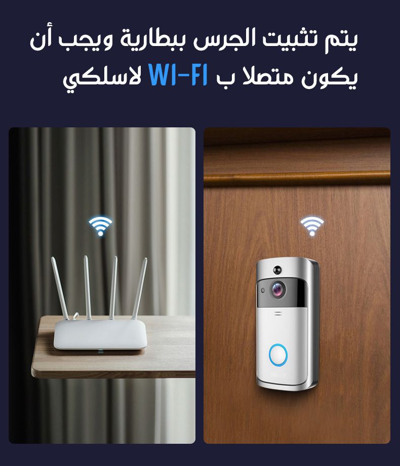 كاميرا انتركم باب لاسلكي متصل بالهاتف  الذكي vedio doorbell phone 3 IN 1