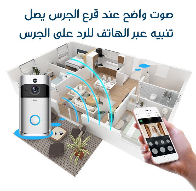 كاميرا انتركم باب لاسلكي متصل بالهاتف  الذكي vedio doorbell phone 3 IN 1