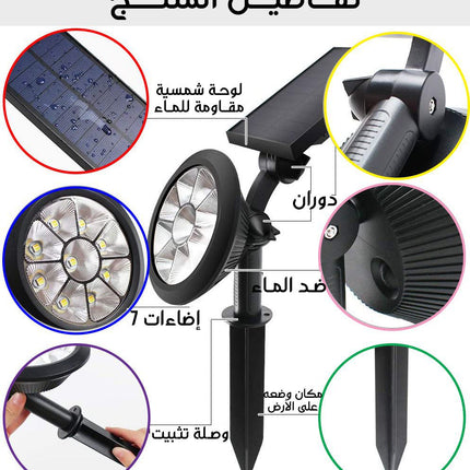 ضوء كشاف ليزر ملون SOLAR COLORFUL LED LAWN LAMP(ضوء)
