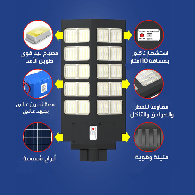 كشــــاف إضاءة ليد يعمل بالطاقة الشمسية LED Solar Light private street lamp without electricity