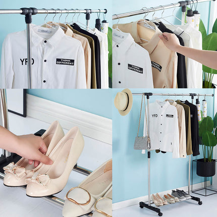 ستاند ملابس ستانليس ستيل قابل للتعديل فردي Adjustable Stainless Steel Single Clothes Rack