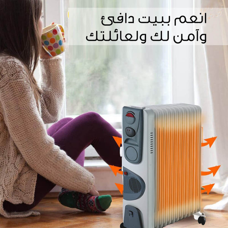دفاية هيونداي كهربائية بمروحة 2500واط HYUNDAI - Electrical Oil Heater