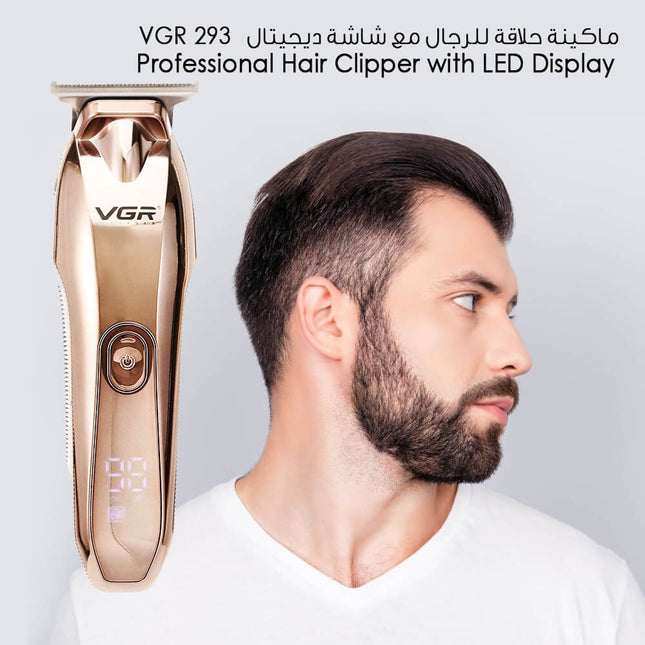 VGR 293 ماكينة حلاقة للرجال مع شاشة ديجيتال Professional Hair Clipper with LED