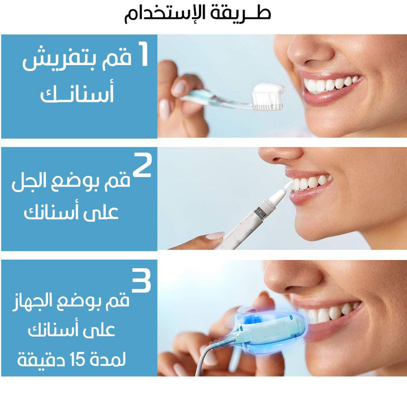 جهاز تبييض الأسنان المنزلي الفوري ب 7 أيام a7 smart teeth whitening kit