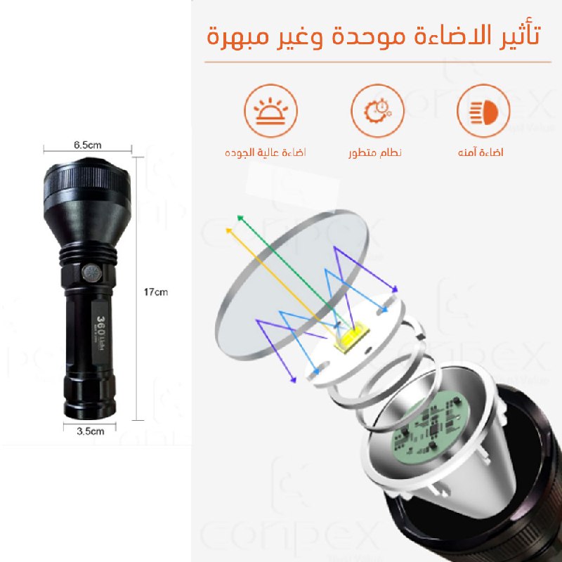 لوكس شحن 500 متر flashligt 360