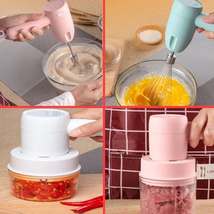خفاقة كريمة وبيض ومفرمة ثوم شحن  2 في 1  WIRLESS MULTI-FUNCTION COOKING MACHINE