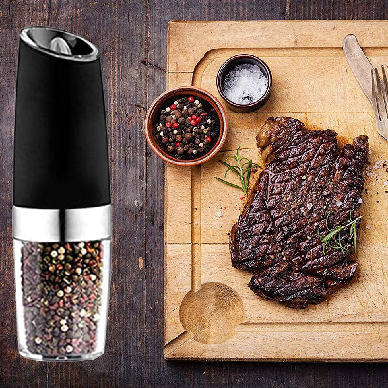 مطحنة الملح والفلفل العصرية تعمل على البطاريات  Gravity electric salt & pepper grinder