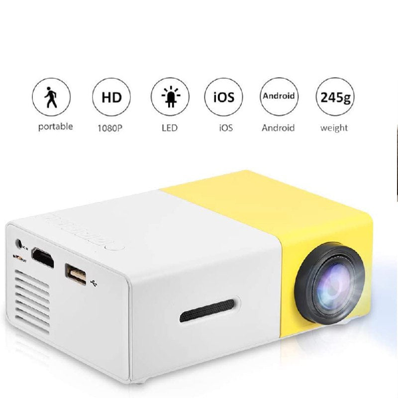جهاز بروجيكتور محمول يعمل على الكهرباء LED Portable Mini Projector Full HD 1080P
