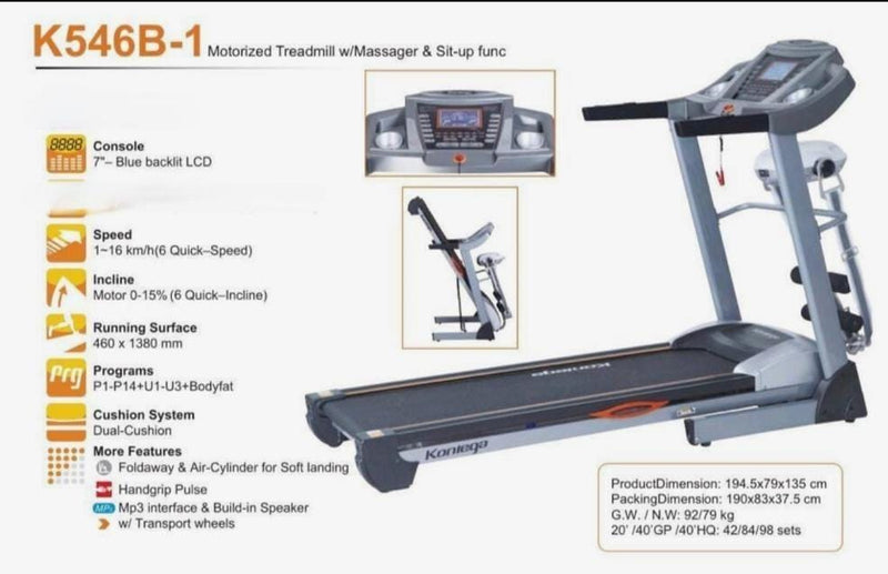 Treadmill k546b-1 3hp