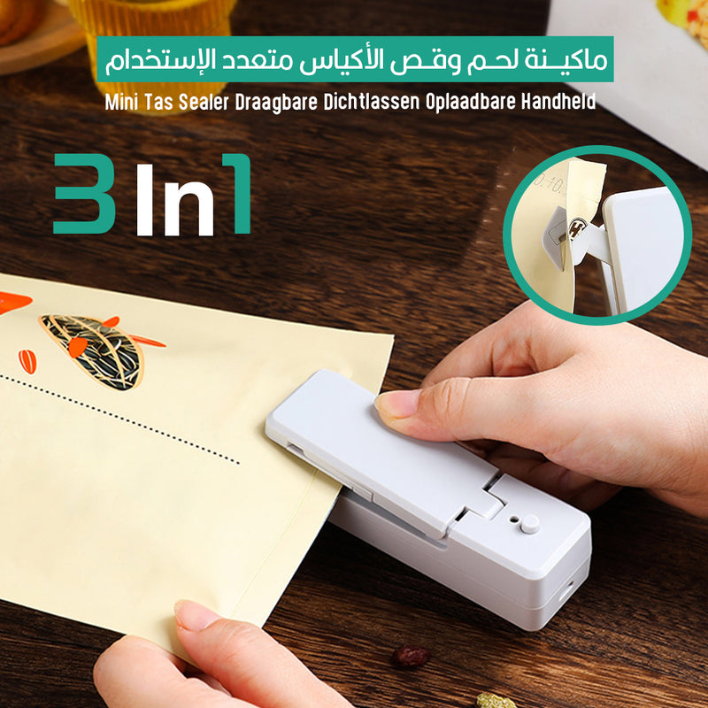 ماكينة لحم وقص الأكياس متعدد الإستخدام Mini Tas Sealer Draagbare 3 IN 1