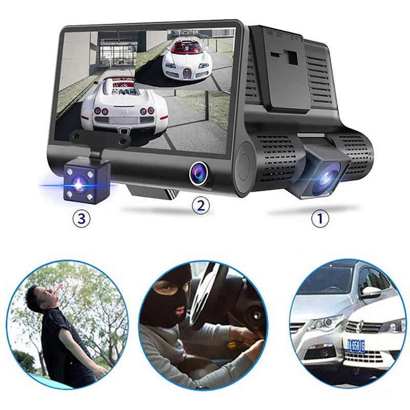 كاميرا سيارة أمامية وخلفية وداخليه 3×1 VIDEO CAR DVR FULL HD 1080P