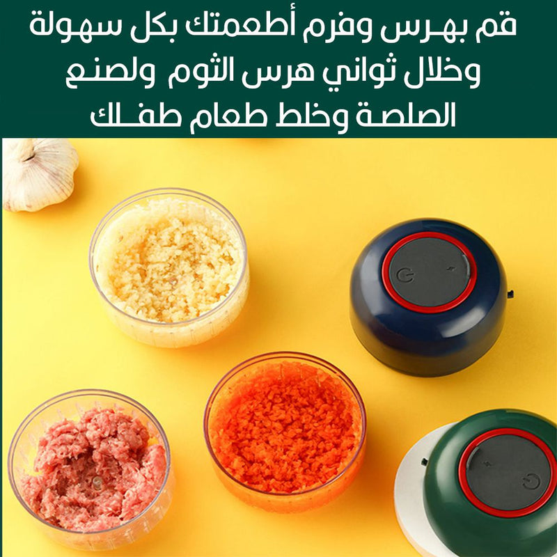 مفرمة ثوم تعمل بالشحن مع ملعقة 250 مل multifunctional electric cooking machine garlic
