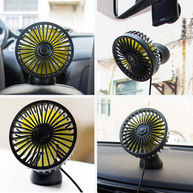 مروحة للسيارة تعمل بسلك Vehicle Fan Rotatable & Suction Cup Installation USB