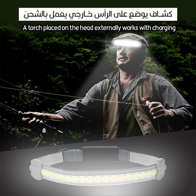 ضوء يوضع على الرأس خارجي يعمل بالشحن A torch placed on the head externally works with charging