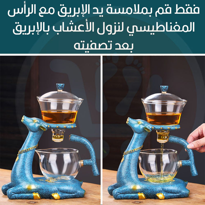 إبريق زجاجي للأعشاب والشاي Bottom Tap Tea  Aesthetic Deer Shaped