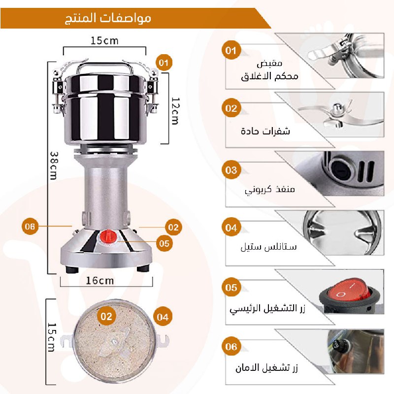 مطحنة بقوة مضاعفة silver crest double power grinder