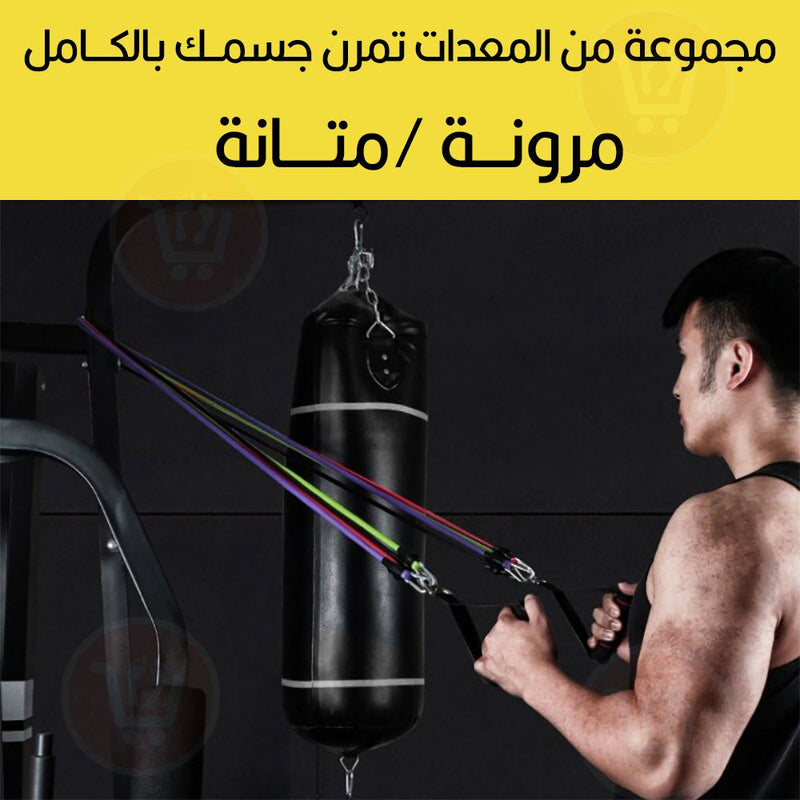 أحبال مقاومة مرنة خماسية للرياضة Resistance Band Power Exercise With Handles