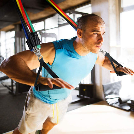 أحبال مقاومة مرنة خماسية للرياضة Resistance Band Power Exercise With Handles