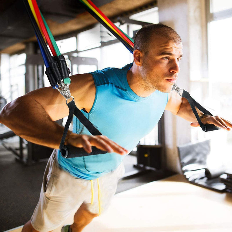 أحبال مقاومة مرنة خماسية للرياضة Resistance Band Power Exercise With Handles