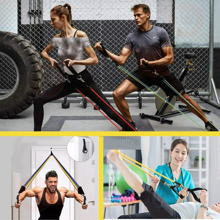 أحبال مقاومة مرنة خماسية للرياضة Resistance Band Power Exercise With Handles