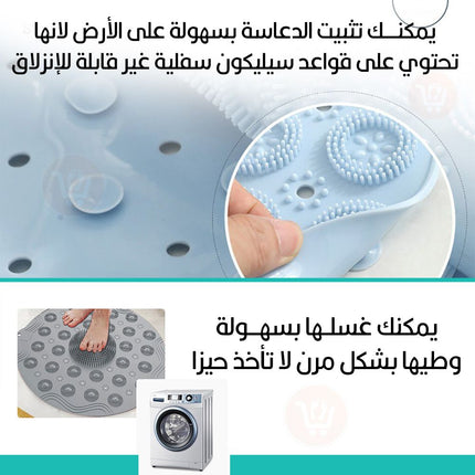 دعاسة وليفة إستحمام سيليكون Foot Massage Shower Mat Non Slip  Round Bathroom