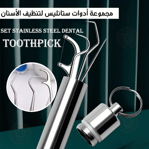 مجموعة أدوات ستانليس لتنظيف الأسنان Toothpick set stainless steel dental