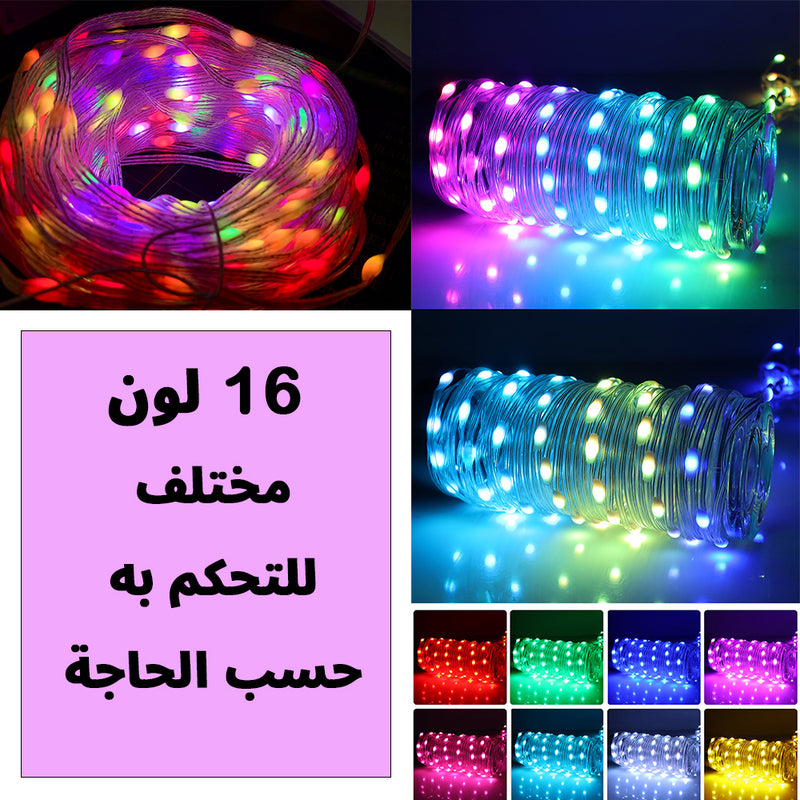 حبل ليد مع تطبيق وتغير اللون علي الصوت SMART FAIRY LIGHTS IC-RGB