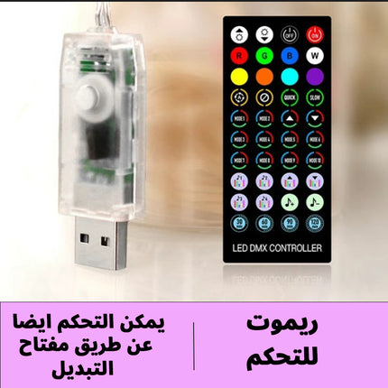 حبل ليد مع تطبيق وتغير اللون علي الصوت SMART FAIRY LIGHTS IC-RGB