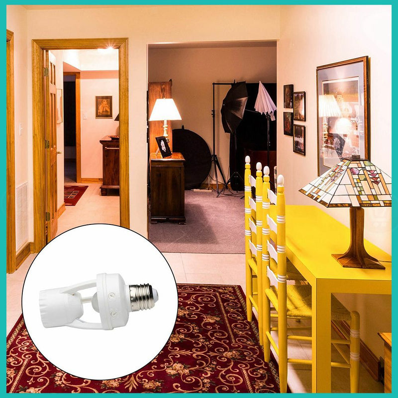 سوكة ضوء مستشعر الحركة Sensor Light Socket E27  Intensified IR Screw LED Bulb Light Lamp