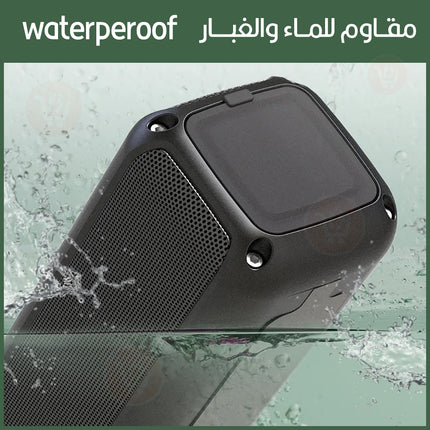 سماعة سبيكر بلوتوث مع لوكس ليد وباوربانك konfulon Outdoor Waterproof Bluetooth Speaker Wireless f6