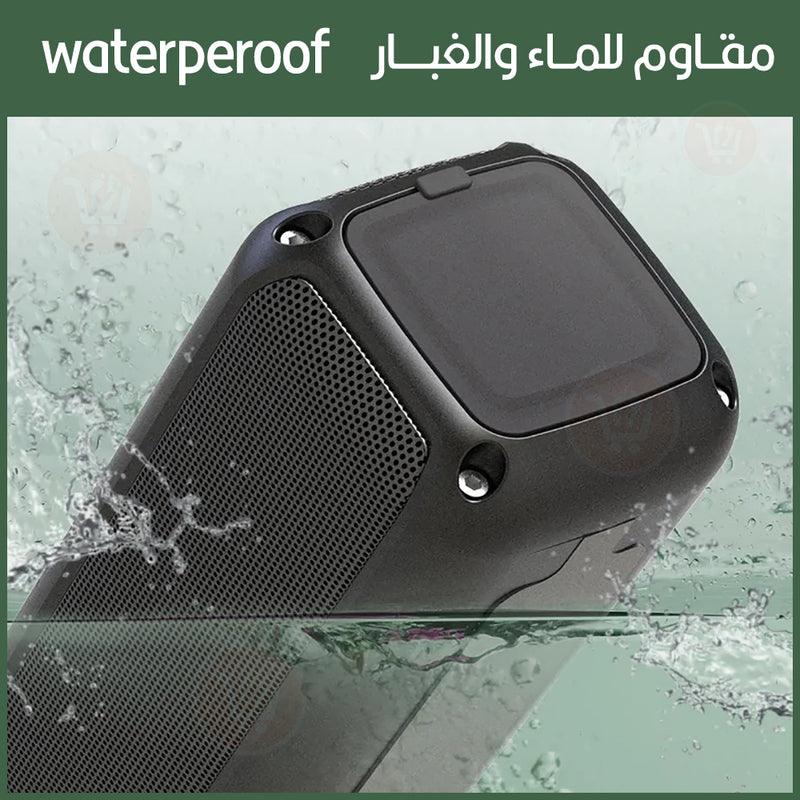 سماعة سبيكر بلوتوث مع لوكس ليد وباوربانك konfulon Outdoor Waterproof Bluetooth Speaker Wireless f6