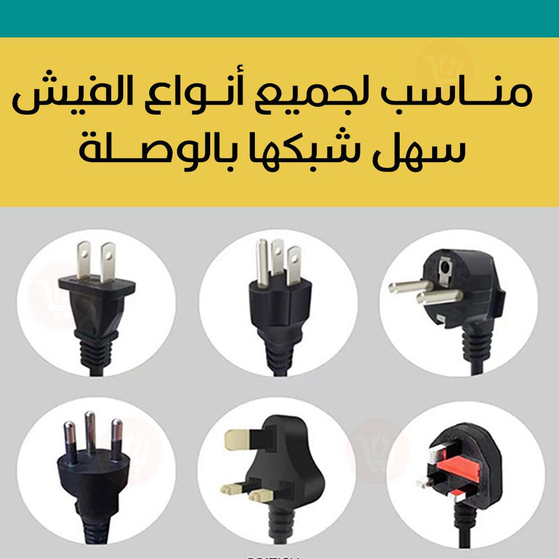 وصلة كهربائية بـ6 مقابس و4 مداخل ومخرجين power socket anti- static  no:t2o5pd  type c-a