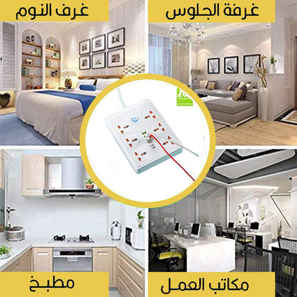 وصلة كهربائية بـ6 مقابس و4 مداخل ومخرجين power socket anti- static  no:t2o5pd  type c-a