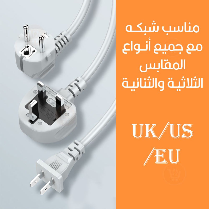 فيش ثلاثي بسلك 5 متر 10امبير Ldnio  UNIVERSAL POWER STRIP WITH 5M EXTENSION POWER CORD