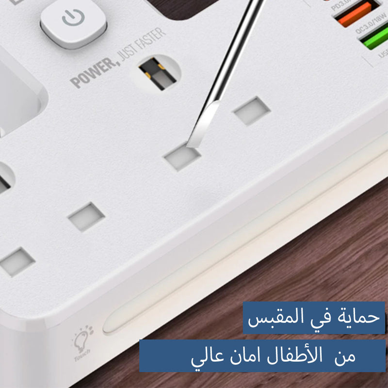 مقبس حائط كهربائي بمخرجين و 3 مداخل    lDNIO   SC2311  Wall socket with 2 outlets and 3 usb ports