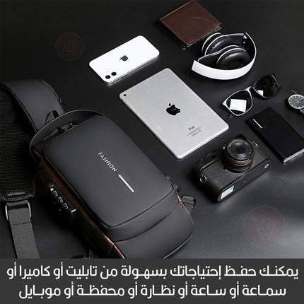 شنتة كتف ضد السرقة وشاحن Anti-Theft Shoulder Bag, USB Charging, Waterproof chuckl