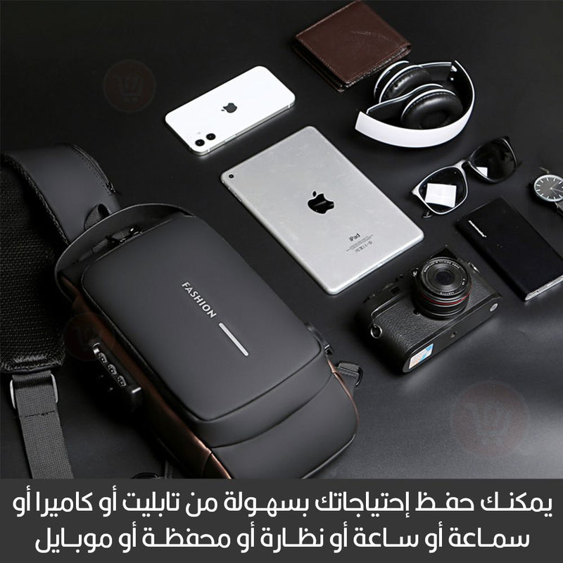 شنتة كتف ضد السرقة وشاحن Anti-Theft Shoulder Bag, USB Charging, Waterproof chuckl