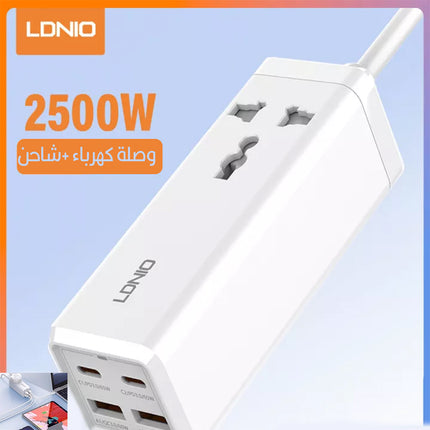 وصلة كهربائية تدعم الشحن السريع و 2 usb  ومخرج واحد desktop  power  strip