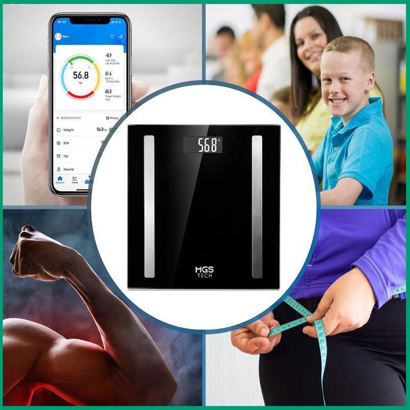 ميزان رقمي للجسم  MGS-TECH Bluetooth digital body& fat scale with app