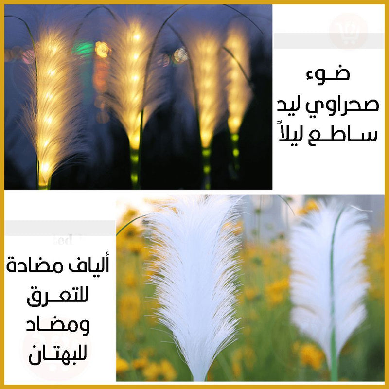 ضوء على شكل سنبلة يعمل بالطاقة الشمسية للحدائق  Solar Bulrush wheat Fiber optic