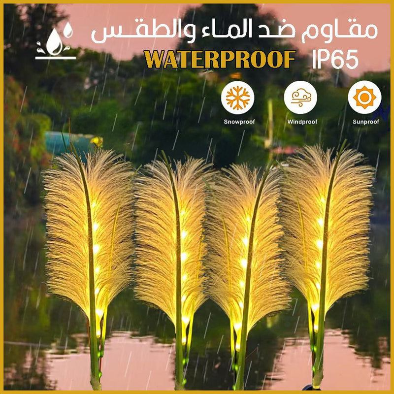ضوء على شكل سنبلة يعمل بالطاقة الشمسية للحدائق  Solar Bulrush wheat Fiber optic