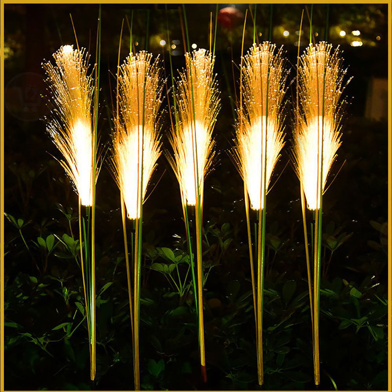 ضوء على شكل سنبلة يعمل بالطاقة الشمسية للحدائق  Solar Bulrush wheat Fiber optic