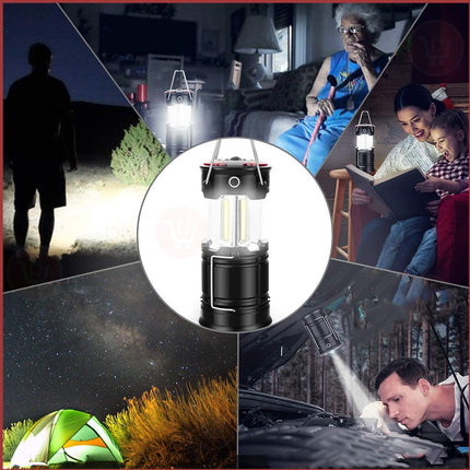 كشاف مصباح يعمل بالبطاريات بـ3 إضاءات وقاعدة مغناطيسية 2 Pack Led Camping Latern