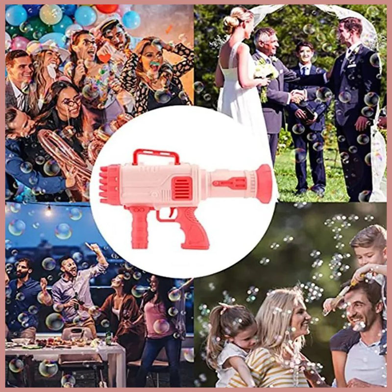 آلة فقاعات بازوكا تعمل بالبطاريات   Bubble Gun 36 HOLES