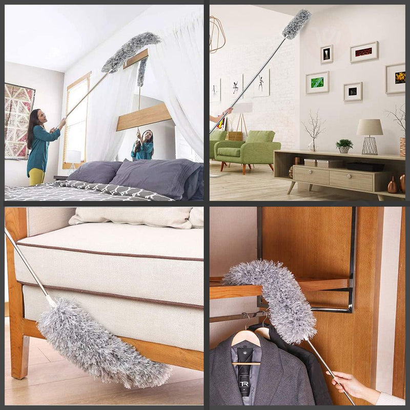 منفضة غبار مع عصا قابلة للتحكم بالطولThe dust cleaning stick is adjustable in length